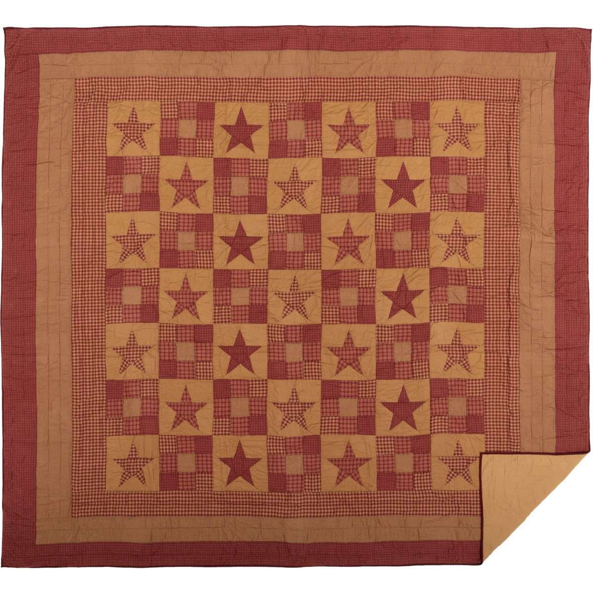 Ninepatch Star California King Quilt 130Wx115L VHC Brands full