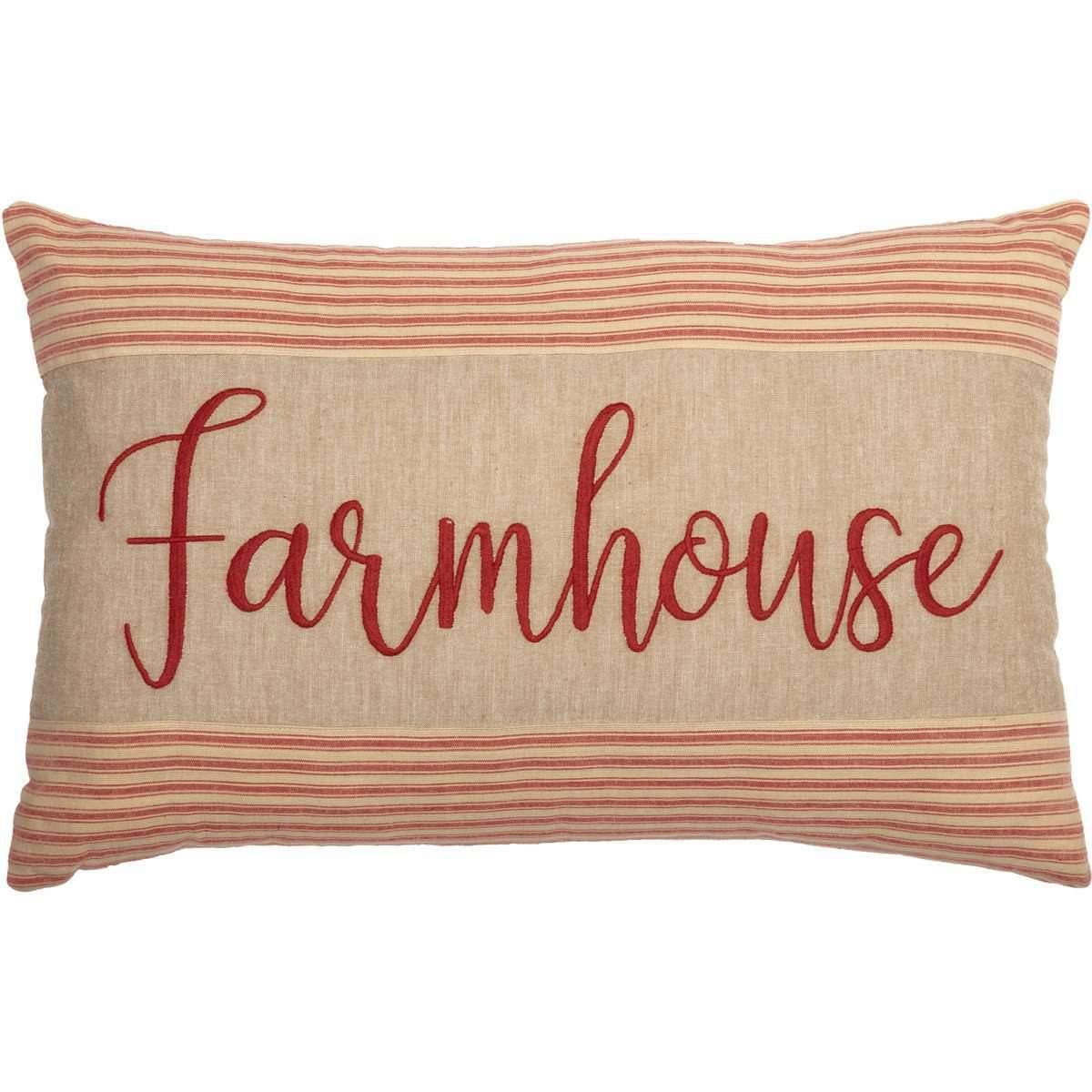 Rory Schoolhouse Red Farmhouse Pillow 14x22 VHC Brands front