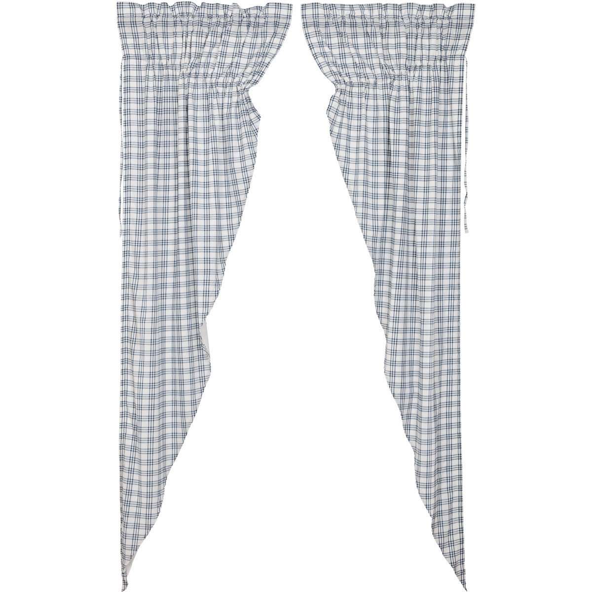 Sawyer Mill Blue Plaid Prairie Long Panel Curtain Set of 2 - The Fox Decor