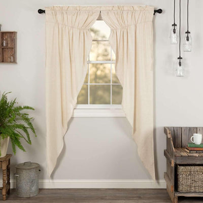 Simple Life Flax Natural Prairie Long Panel Curtain Set of 2 84x36x18 VHC Brands