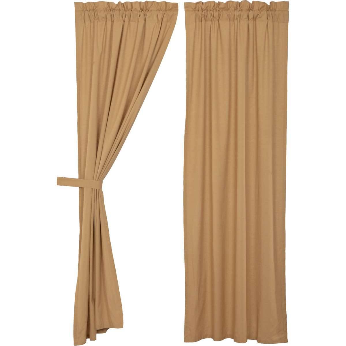 Simple Life Flax Khaki Panel Curtain Set of 2 84x40 VHC Brands - The Fox Decor