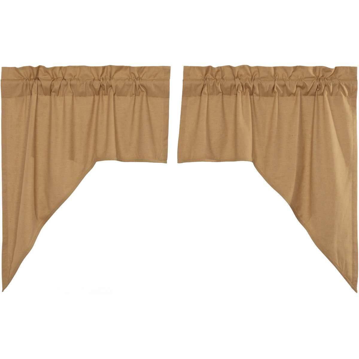 Simple Life Flax Khaki Swag Curtain Set of 2 36x36x16 VHC Brands - The Fox Decor