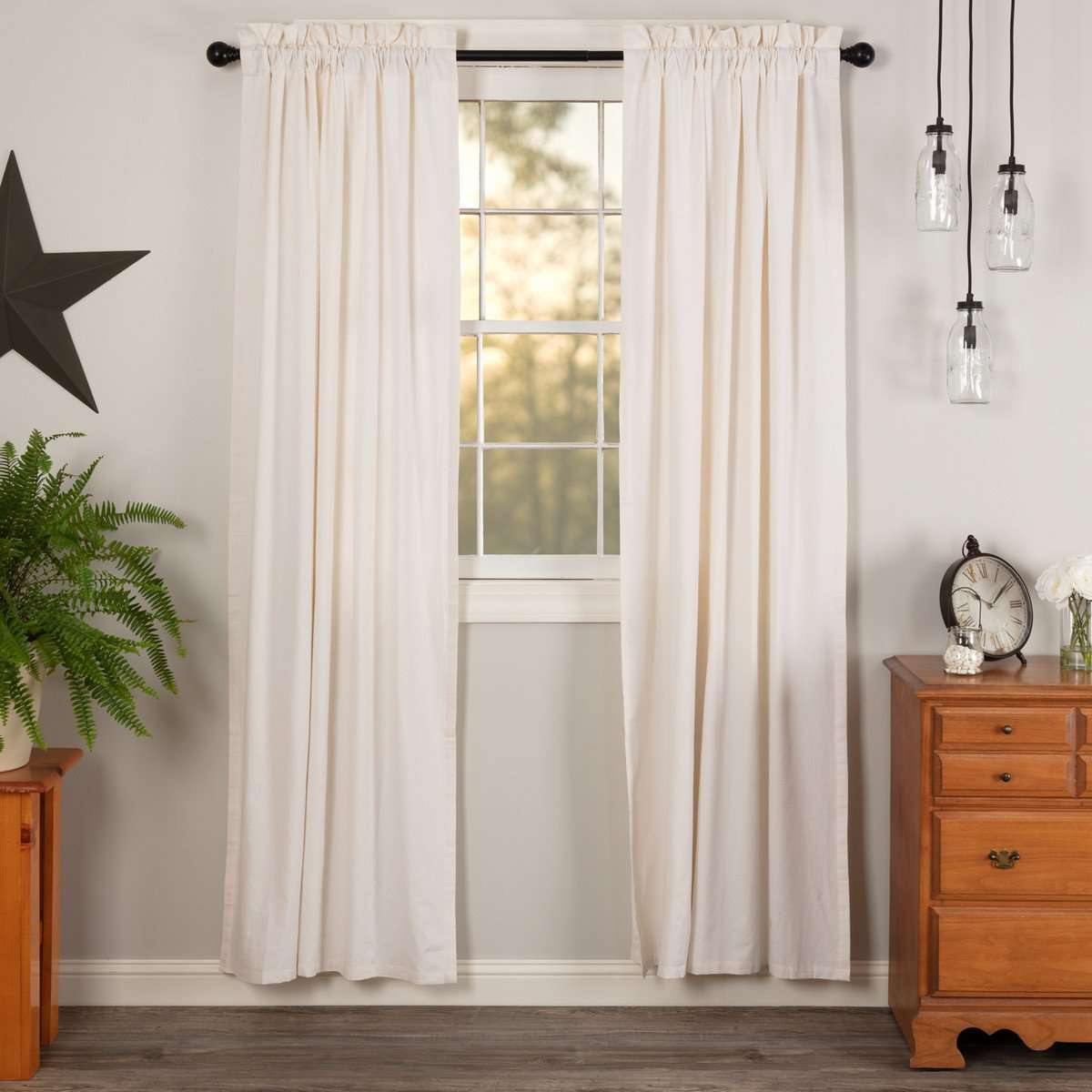 Simple Life Flax Antique White Panel Curtain Set of 2 84x40 VHC Brands - The Fox Decor