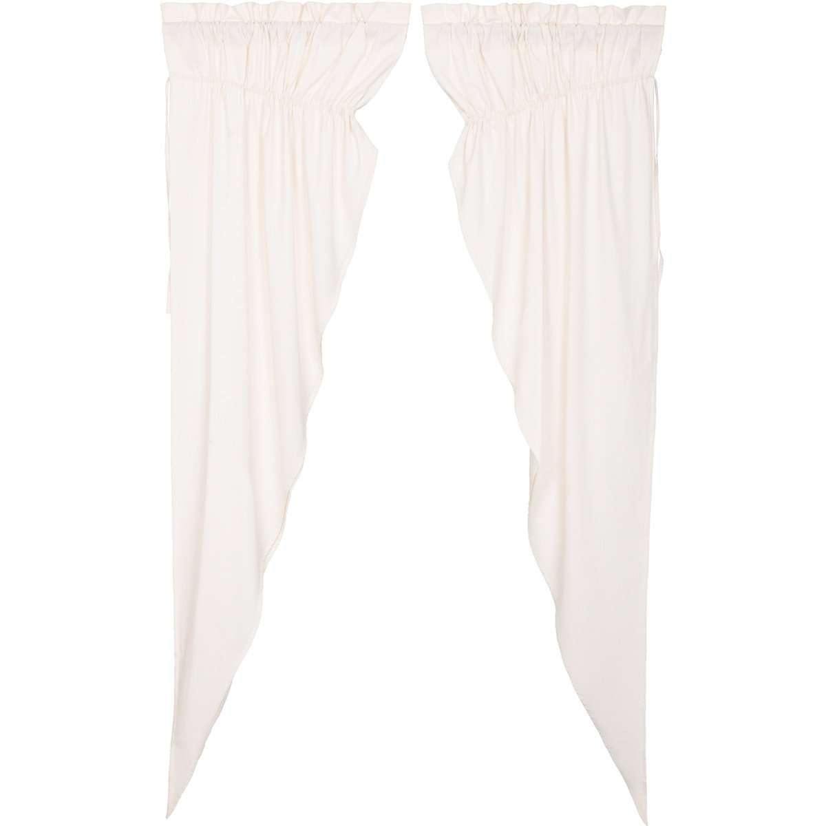 Simple Life Flax Antique White Prairie Long Panel Curtain Set of 2 84x36x18 VHC Brands - The Fox Decor