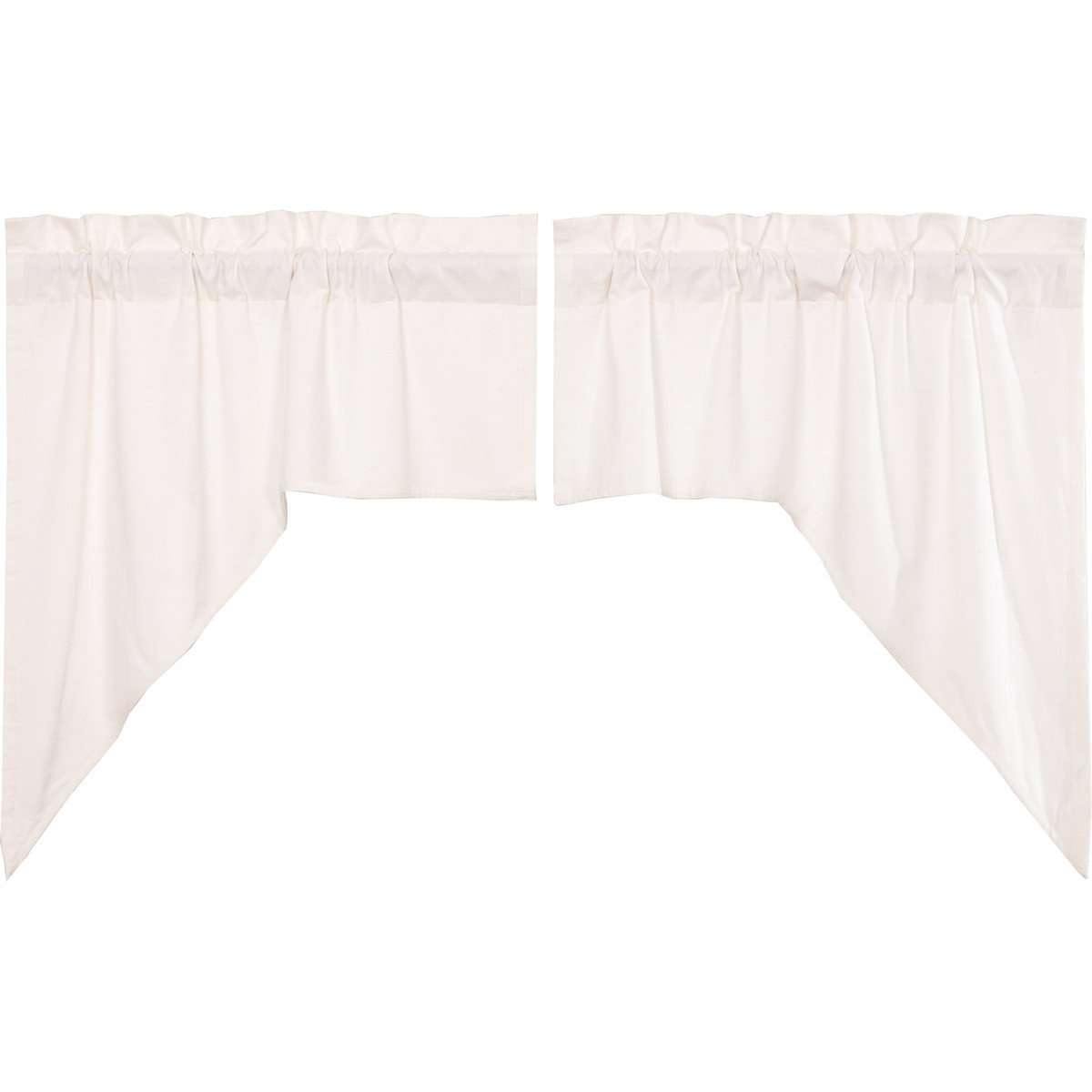 Simple Life Flax Antique White Swag Curtain Set of 2 36x36x16 VHC Brands - The Fox Decor