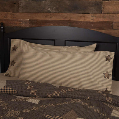 Farmhouse Star King Pillow Case w/Applique Star Set of 2 21x40 VHC Brands