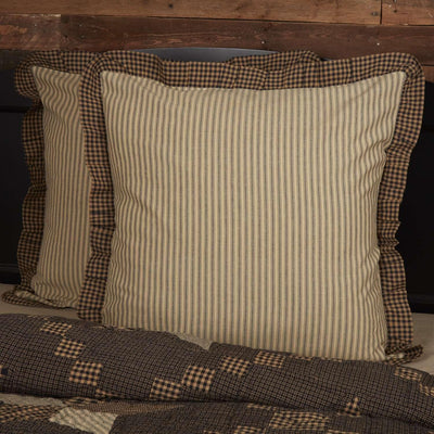 Farmhouse Star Ticking Stripe Fabric Euro Sham 26x26 VHC Brands
