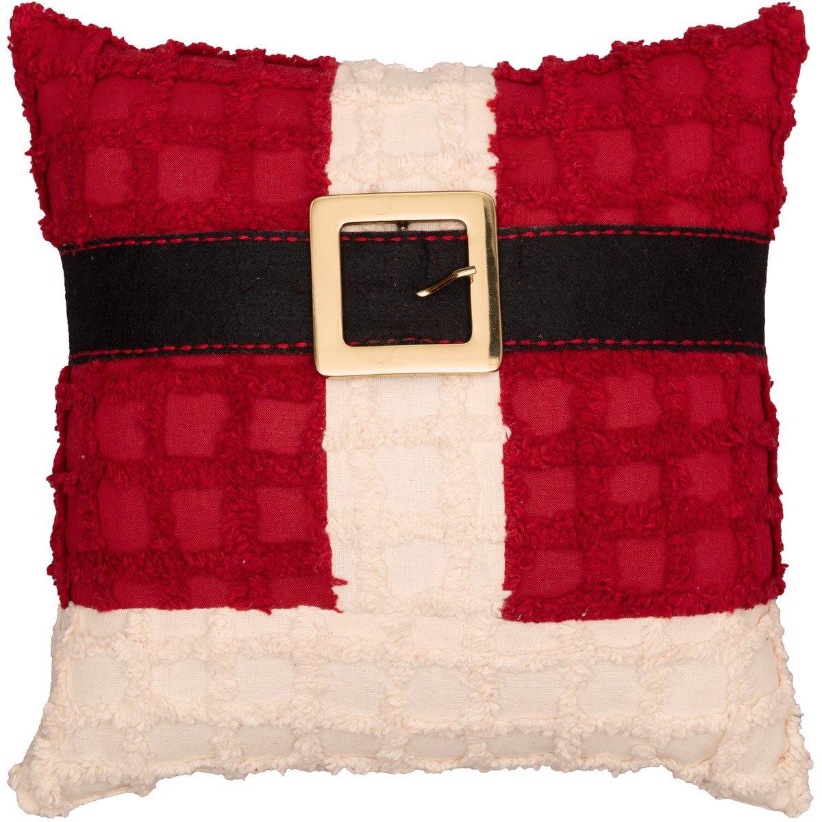 Chenille Christmas Santa Suit Pillow 12"x12" - The Fox Decor