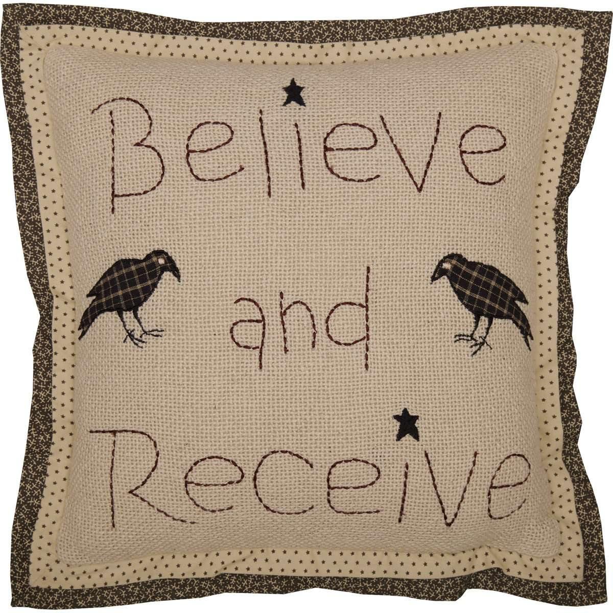 Kettle Grove Believe and Receive Pillow 12x12 VHC Brands front