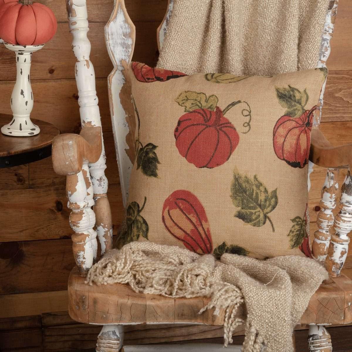 Jute Burlap Natural Harvest Garden Pillow 18x18 VHC Brands - The Fox Decor