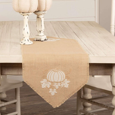 Jute Burlap Natural Pumpkin Runner 13x36 VHC Brands