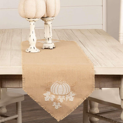 Jute Burlap Natural Pumpkin Runner 13x48 VHC Brands