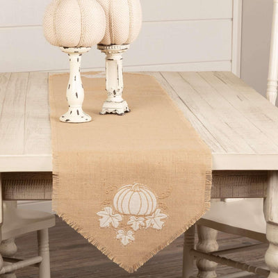 Jute Burlap Natural Pumpkin Runner 13x72 VHC Brands