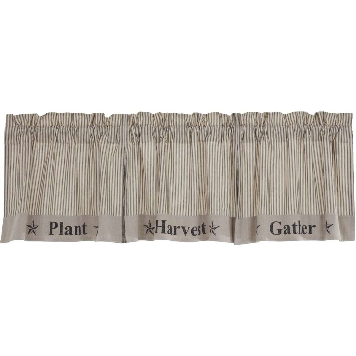 Sawyer Mill Charcoal Gather Valance Creme, Khaki VHC Brands - The Fox Decor