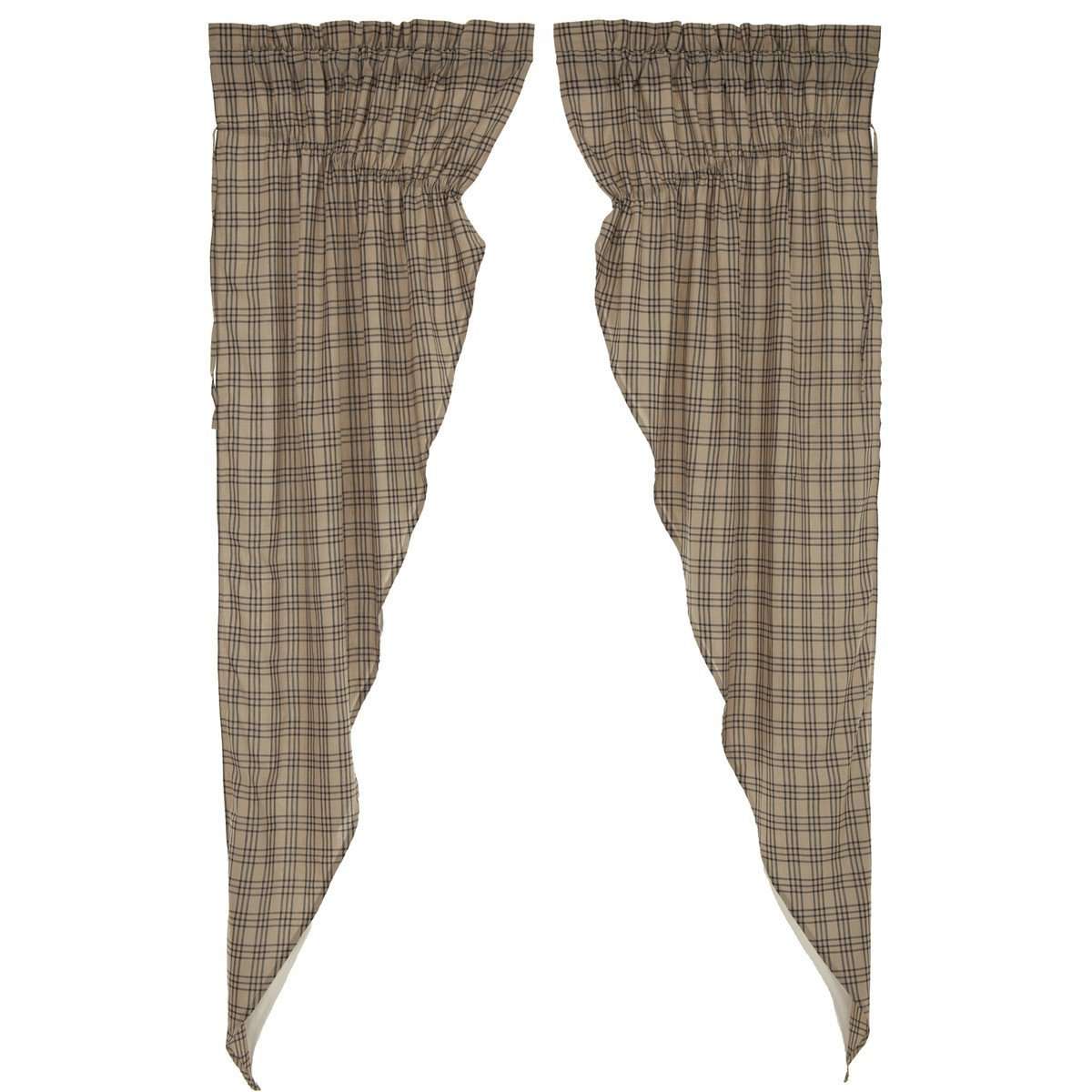 Sawyer Mill Charcoal Plaid Prairie Long Panel Curtain Set of 2 - The Fox Decor