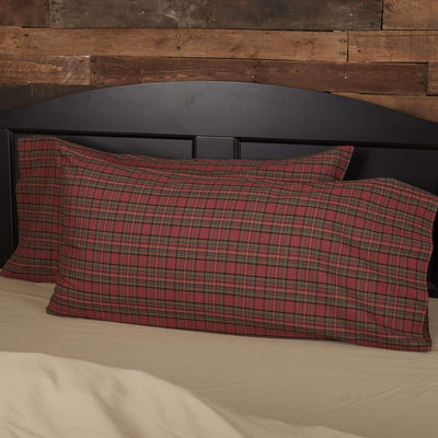 Tartan Red Plaid King Pillow Case Set of 2 21x40 VHC Brands