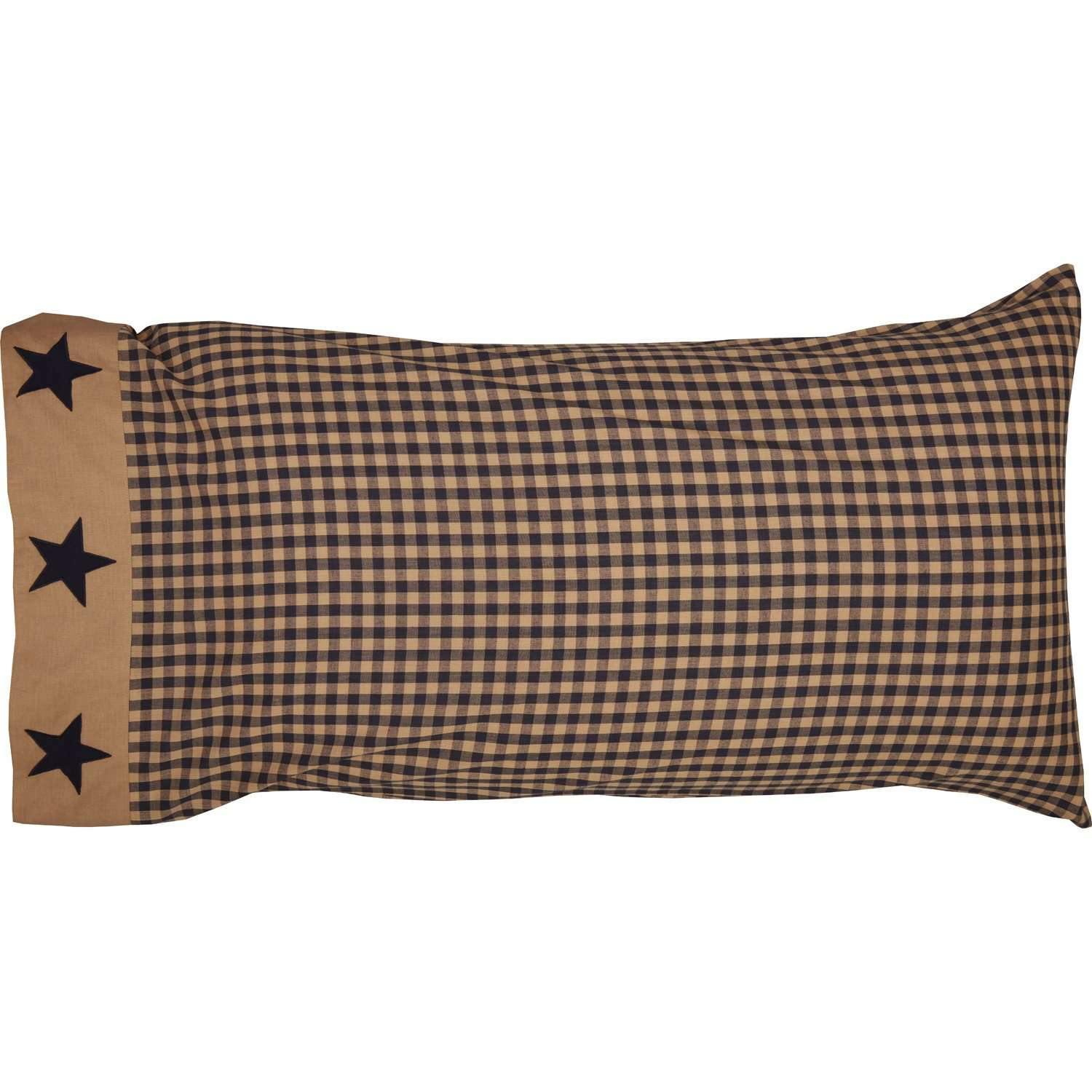 Teton Star King Pillow Case w/Applique Star Set of 2 21x40 VHC Brands - The Fox Decor