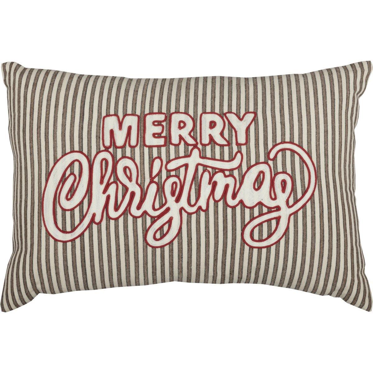 Merry Christmas Stripe Pillow 14"x22" - The Fox Decor