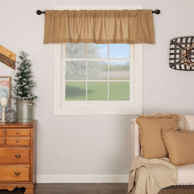 Burlap Valance Curtains Natural, White, Chocolate