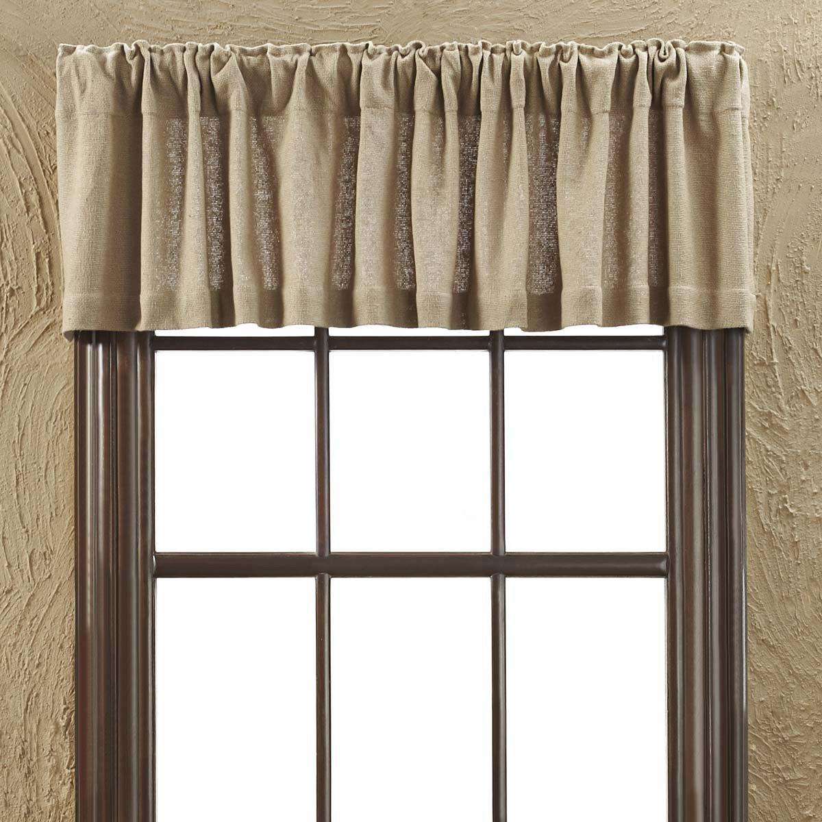 Burlap Valance Curtains Natural, White, Chocolate - The Fox Decor