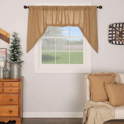 Burlap Natural Swag Curtain Set of 2 36x36x16