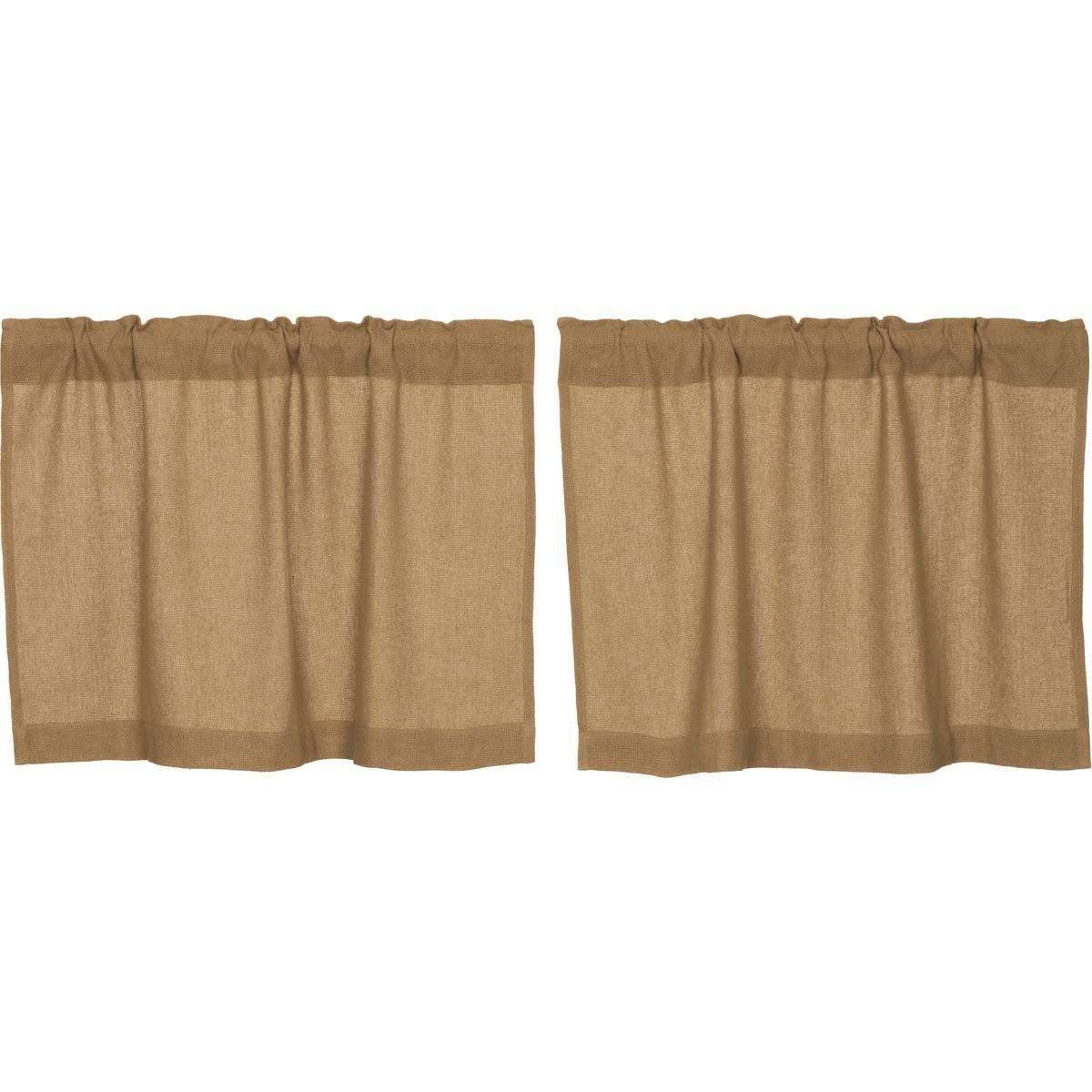 Burlap Natural Tier Curtain Set of 2 L24xW36 - The Fox Decor