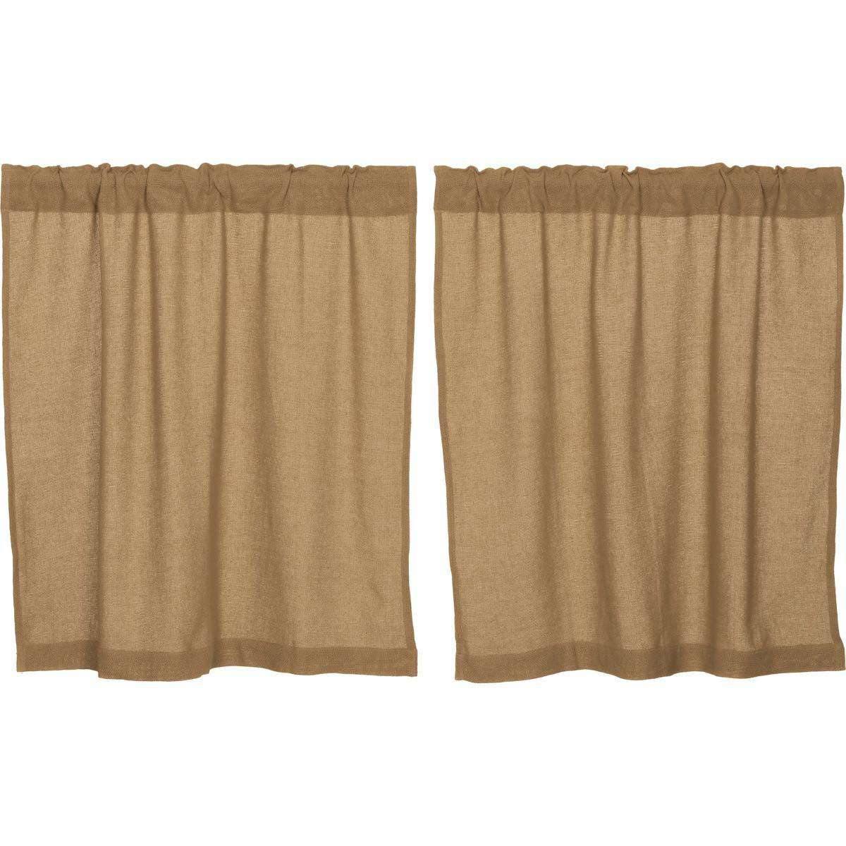 Burlap Natural Tier Curtain Set of 2 L36xW36 - The Fox Decor