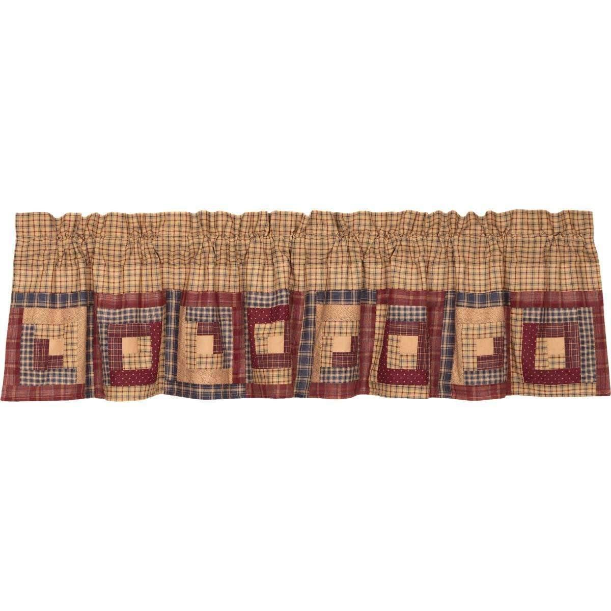 Millsboro Valance Curtain Log Cabin Block Border 16x72 - The Fox Decor