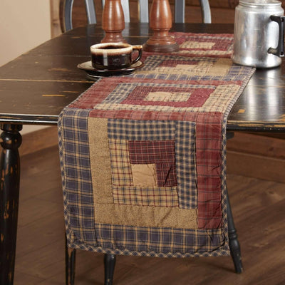 Millsboro Runner Log Cabin Block Quilted 13x48 VHC Brands