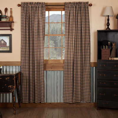 Bingham Star Panel Plaid Country Style Curtain Set of 2 84