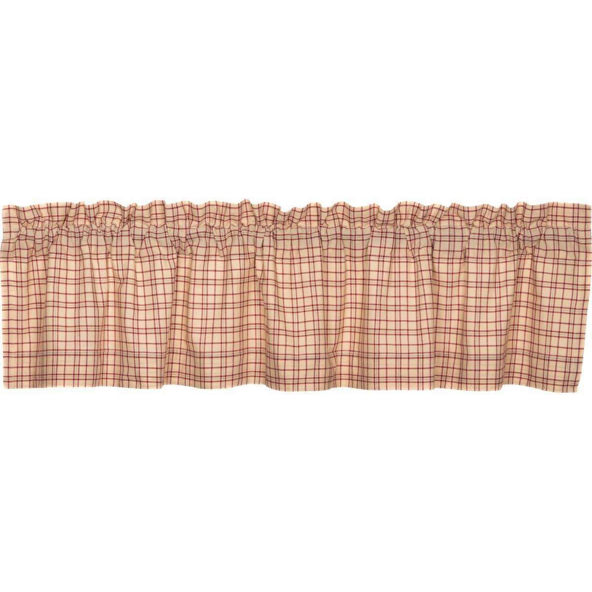 Tacoma Valance Curtain 16" x 72" Creme, Barn Red VHC Brands - The Fox Decor