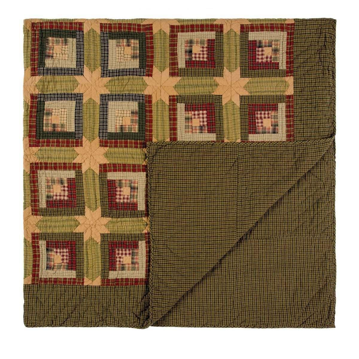 Tea Cabin King Quilt 110Wx97L VHC Brands folded