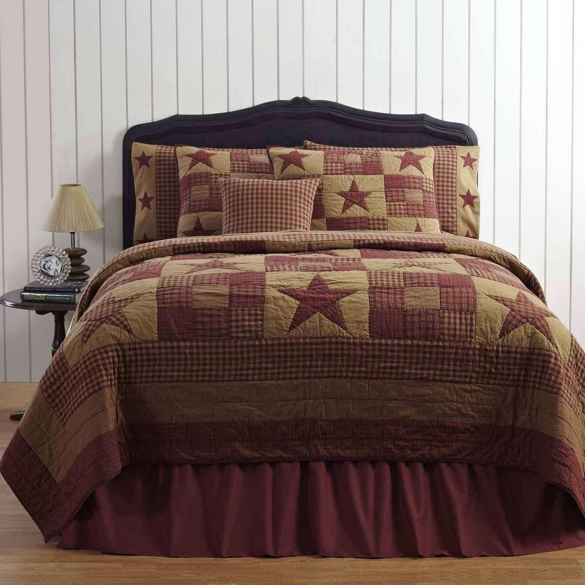 Ninepatch Star Luxury King Quilt 120Wx105L VHC Brands