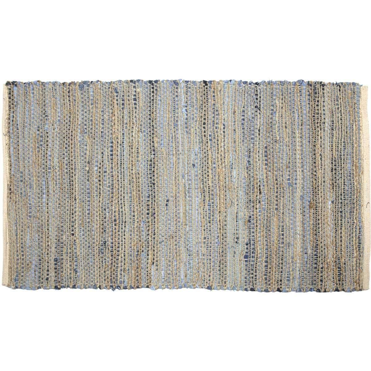 Denim & Hemp Chindi/Rag Rug Rect 27"x48" VHC Brands - The Fox Decor