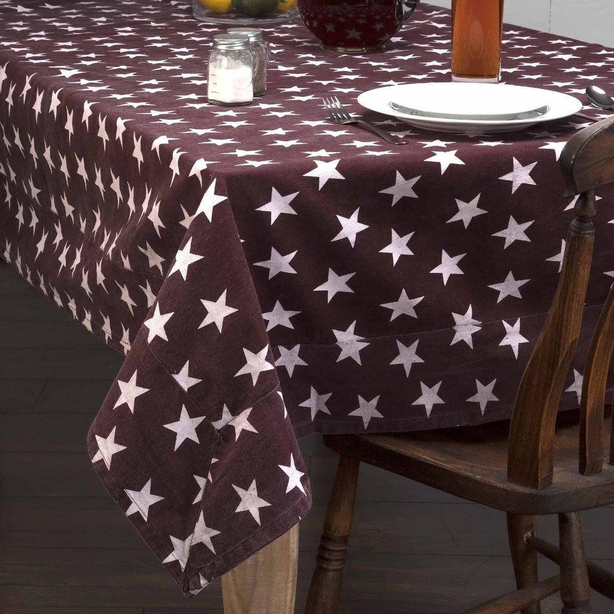 Multi Star Red Table Cloth 60"x80" VHC Brands - The Fox Decor