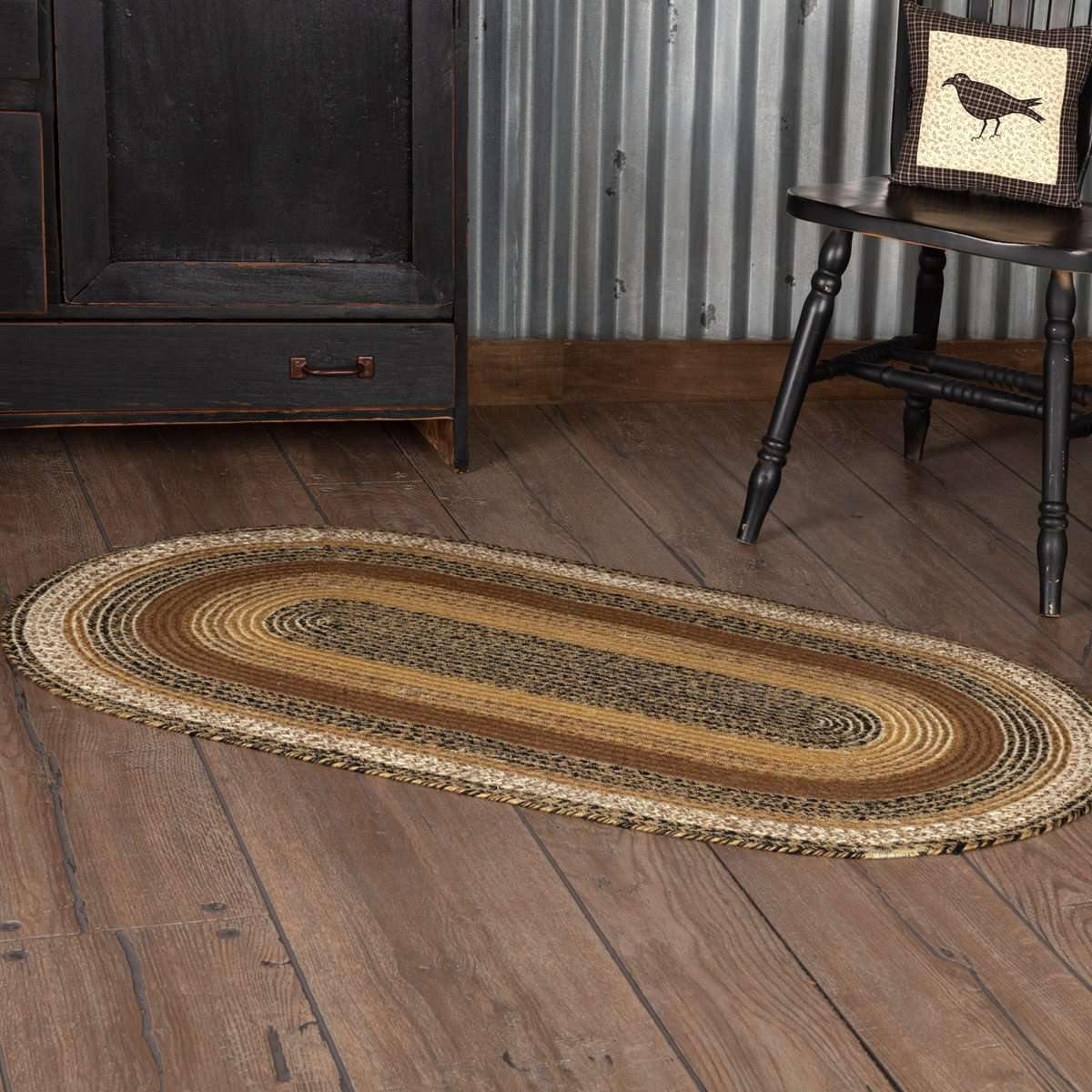 Kettle Grove Jute Braided Rug Oval 27"x48" VHC Brands - The Fox Decor