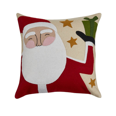 Santa Felt  Pillow with Polyester Insert - 16