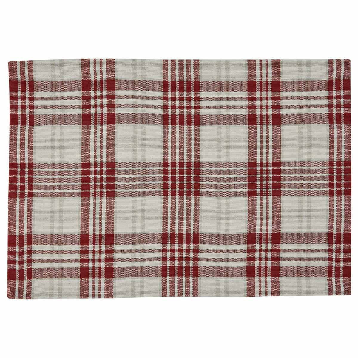 Peppermint Plaid Placemats - Chindi Set Of 6 Park Designs