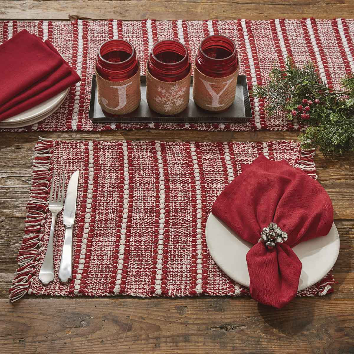 Peppermint Stripe Placemats - Set Of 6 Park Designs