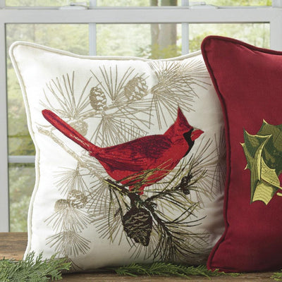 Cardinal Embroidered Pillow - 20