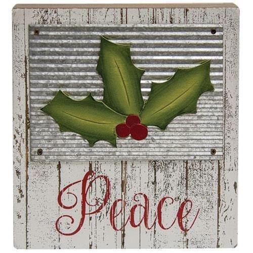 Holly Jolly Box Sign, 'Peace' 'Believe' Set of 2 Christmas Decor - The Fox Decor