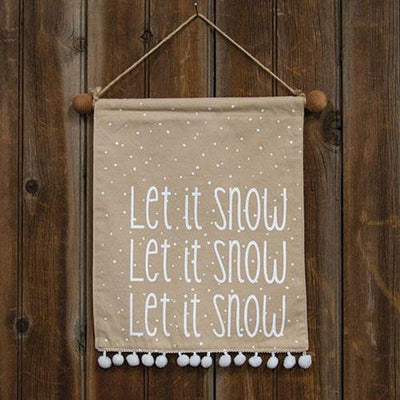 Let It Snow Fabric Wall Hanging