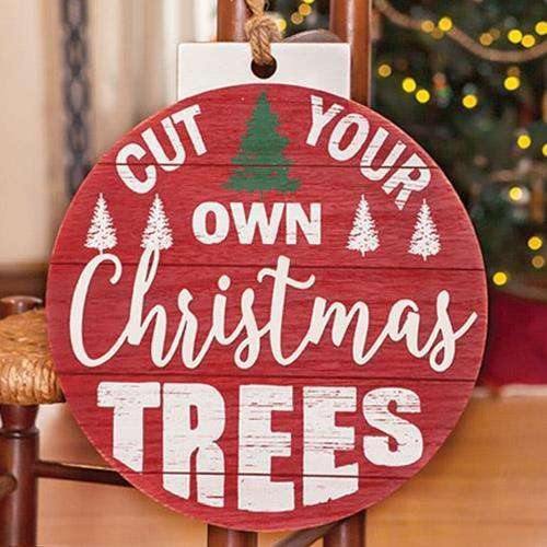 Cut Your Own Christmas Trees Bulb Sign - The Fox Decor