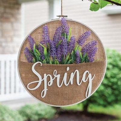 Spring Lavender Burlap Sampler Wall Hanger