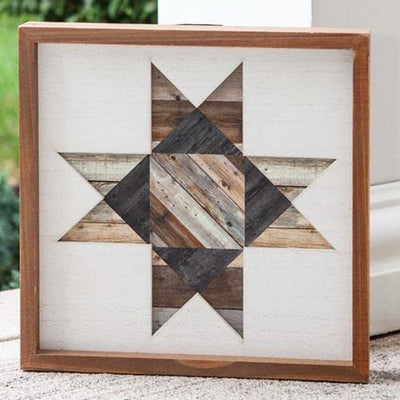 Framed Natural Barn Quilt, 12