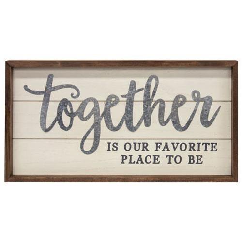 Together Is Our Favorite Place Shiplap Frame - The Fox Decor