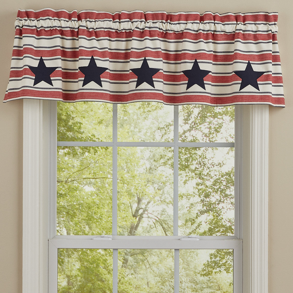 Stars & Stripes Patch Lined Valance - Park Designs