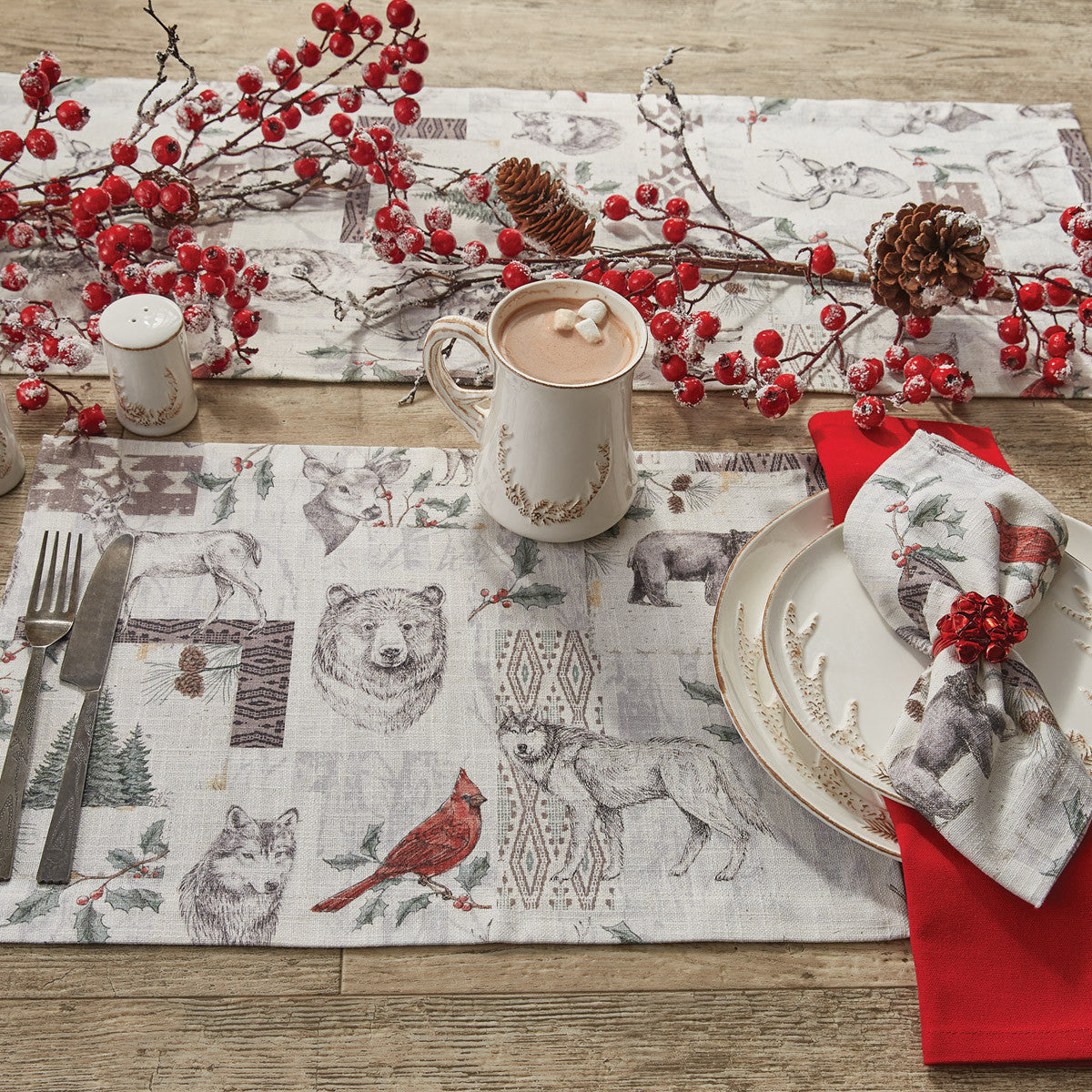 Wild And Beautiful Holiday Table Runner - 54" L Park Designs