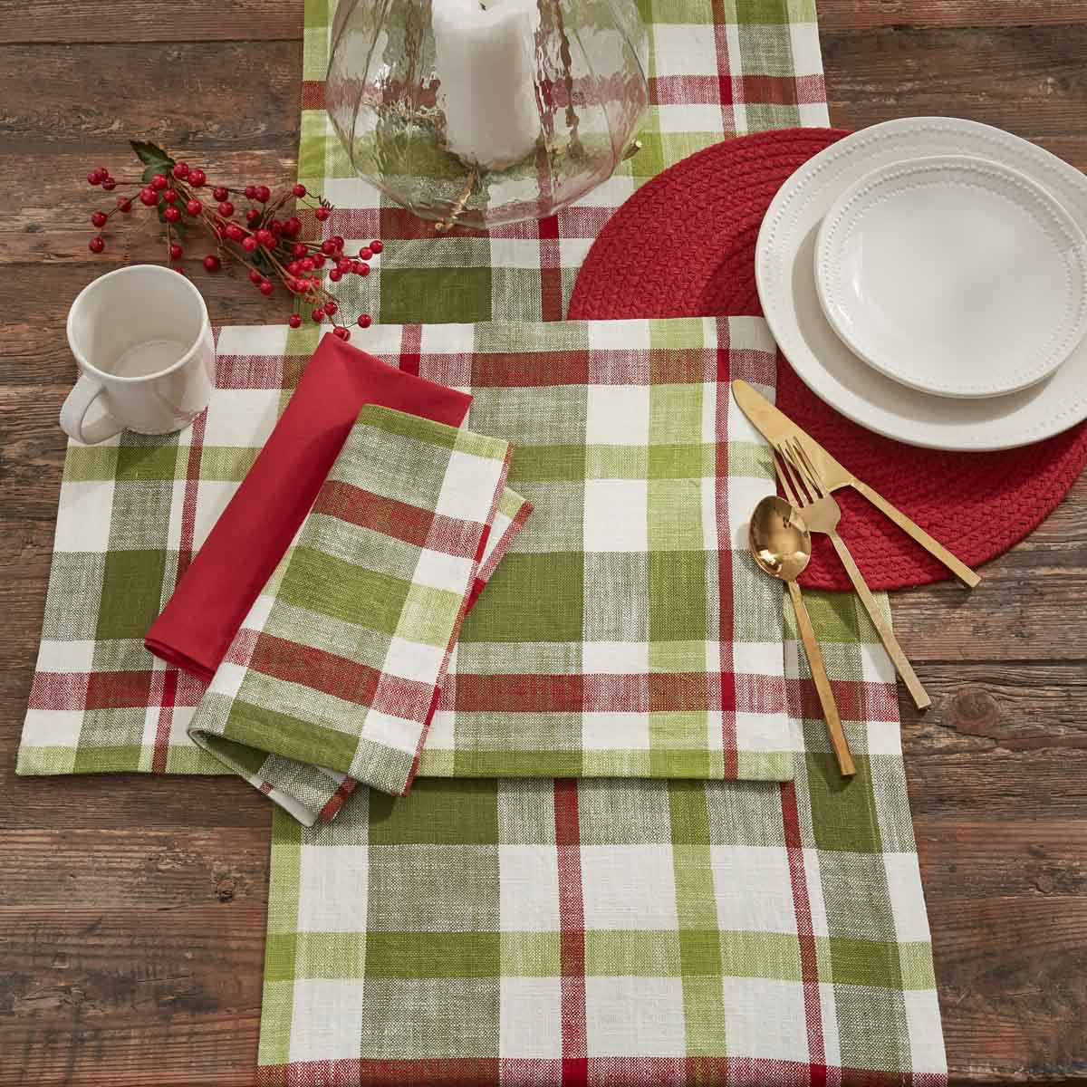 Winter Bliss Plaid Table Runner - 72"L Park Designs