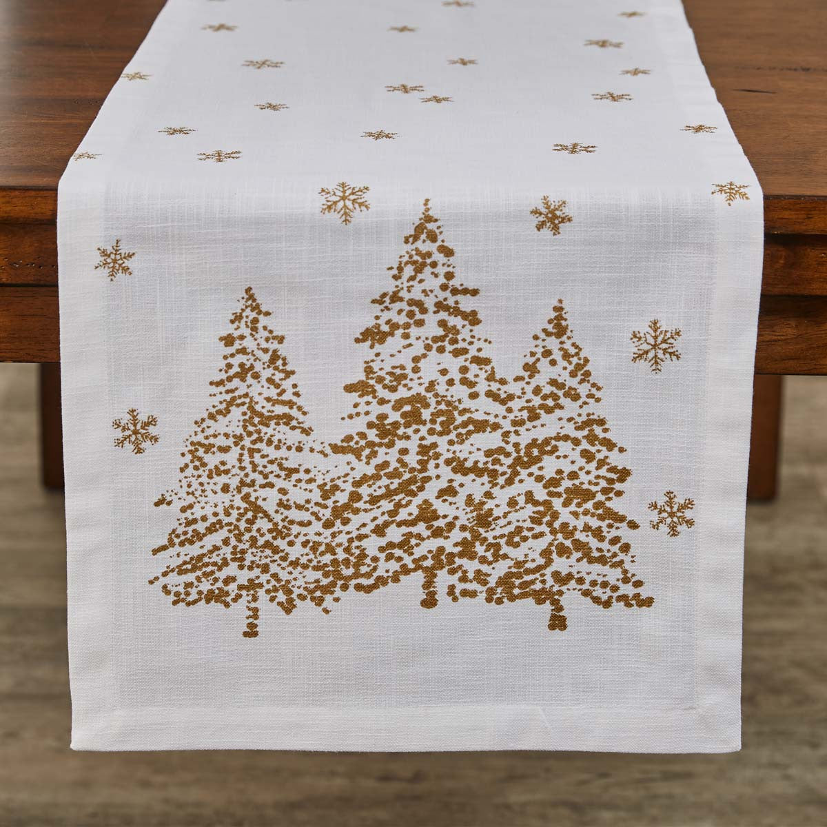 Golden Christmas Table Runner - 54" L Park Designs